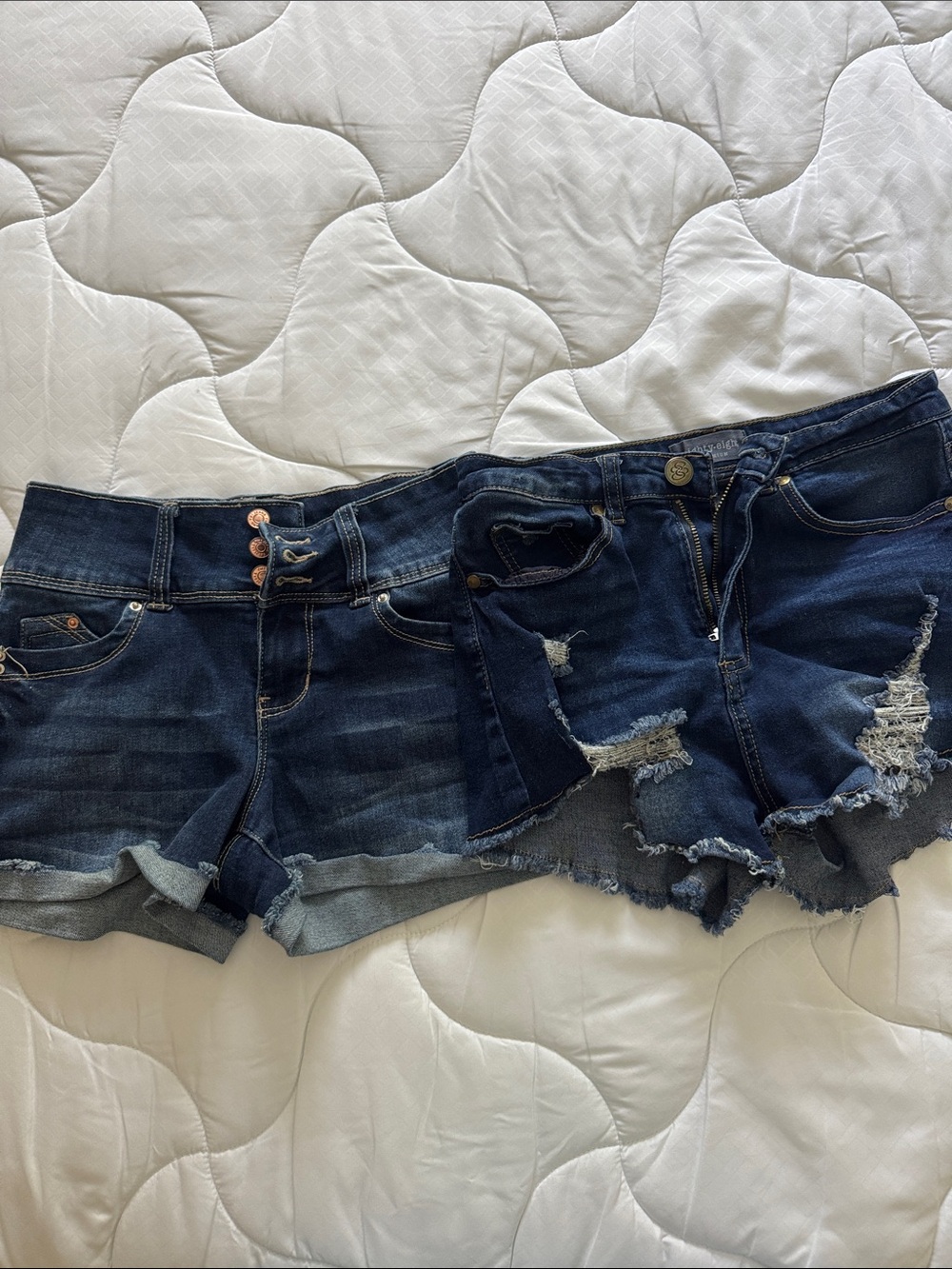 Dark Wash Denim Cutoff Shorts - Women's Distressed Jean Shorts